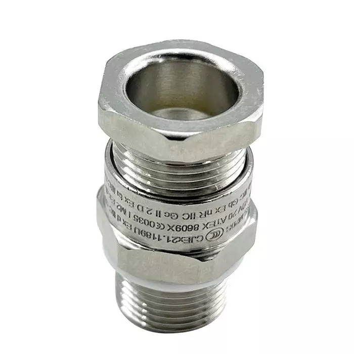 RS Pro Silver Brass Cable Gland M20 Thread 3 mm min. 8 mm max. IP68