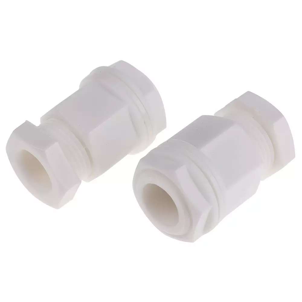 RS PRO Cable Gland IP55 Plastic White M20, 127401 (Pack of 5)