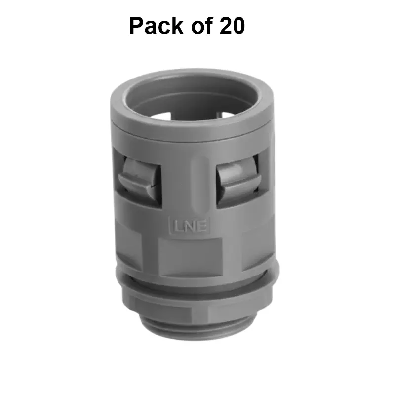 octatech-electricals-m40-flex-conduit-gland-polyamide-66-body-40-mm-thread-diameter-and-19-mm-thread-length-grey-otcg-m40-pack-of-20