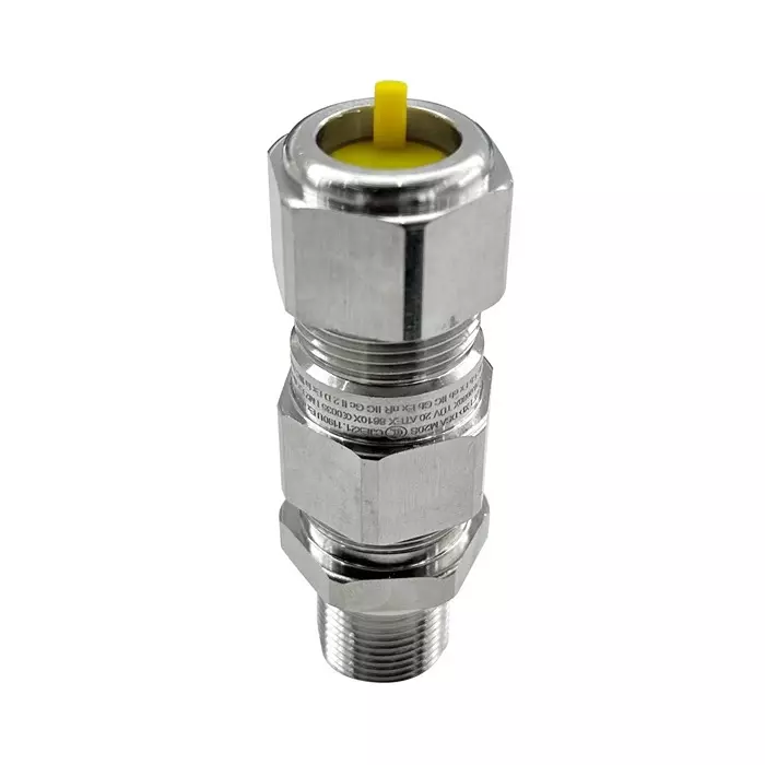 RS Pro Silver Brass Cable Gland M20 Thread IP68 9.5 mm min. 16 mm max