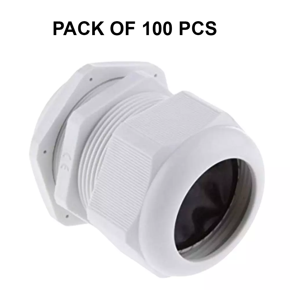 IB BASICS PG Glands PVC White PG 25 Thread (Pack of 100)