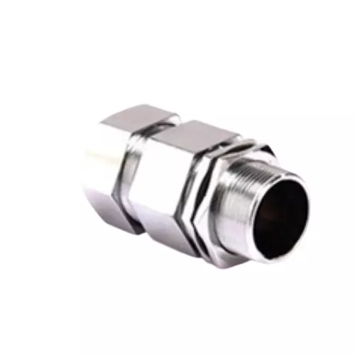 Lepton Equipments Flame Proof Cable Gland 100 mm 4 inch (Entry Thread) Braas Nickel Plated