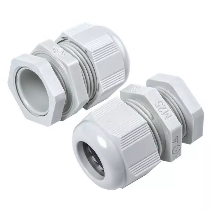 SIB SIB-TEC Cable Gland Grey PA 6 M25 18 mm Max Cable Dia, F7022500R (Pack of 5)