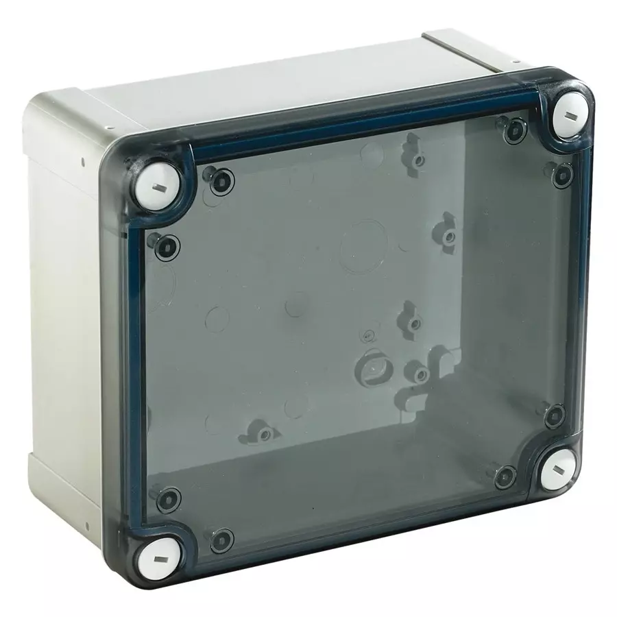 SCHNEIDER ELECTRIC Plastic Enclosures INDUSTRIAL BOX, WALL MNT, PC, GRY/CLEAR, NSYTBP24198T