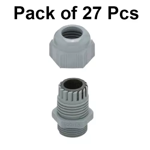 HELUKABEL Cable Gland Polyamide 16 mm PG Size 10 mm Thread Length Dark Grey, 99314 (Pack of 27 Pcs)