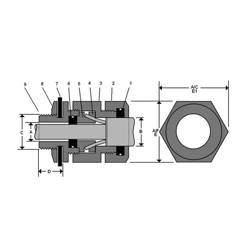 Braco Double Compression Cable Gland 66-72 mm SS 304, SSW013S