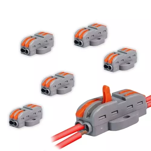 Amici Tools Fast Wire Clip Connector 2-to-2 Copper, Tin Plated 10 mm Strip length, 0220FTSL4R7 (Pack of 5)