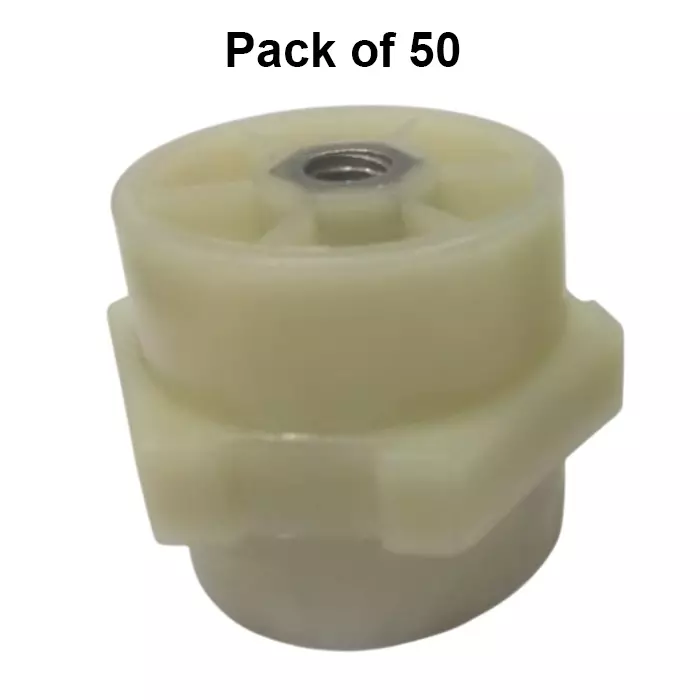 pecox-hexagonal-bus-bar-support-30-mm-height-m6-thread-engineering-grade-filled-thermoplastic-white-pbi630h-pack-of-50