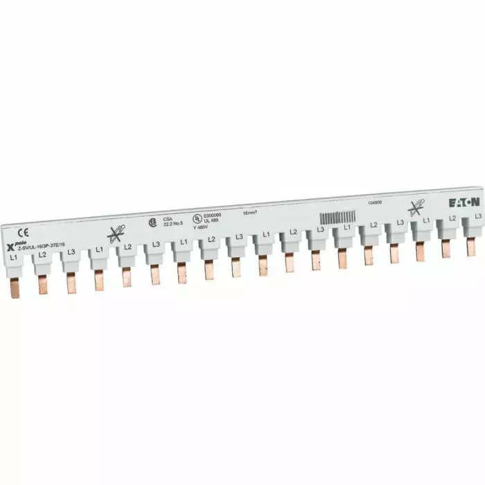 EATON Distribution Parts 3 Phase Busbar, 690V, 104900 Z-SV/UL-16/3P-3TE/18