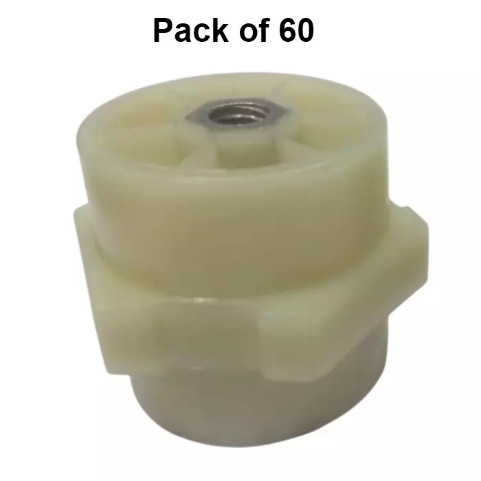 pecox-hexagonal-bus-bar-support-50-mm-height-m10-thread-engineering-grade-filled-thermoplastic-white-pbi1050h-pack-of-60