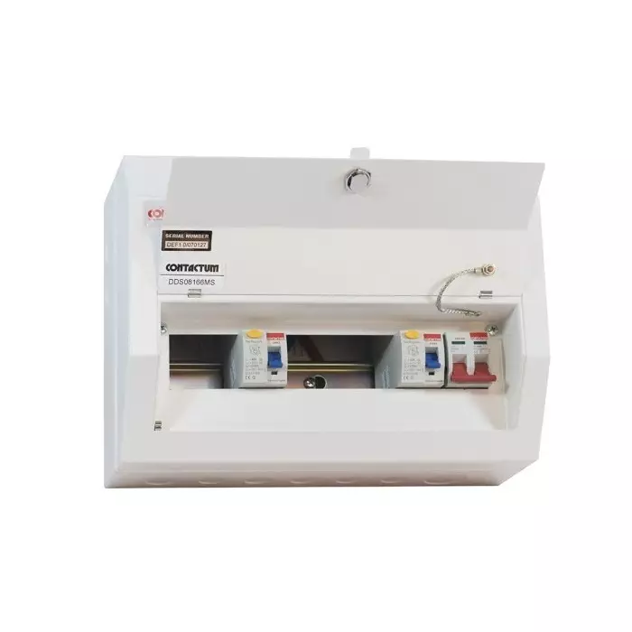 Contactum 8 Way Steel Consumer Unit 100A Defender, DDS08188MS