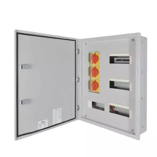 Axiom Vertical Phase Selector Double Door Distribution Board Three Phase Neutral 63 Amp 4 Way Ace Series, AX 3 AC PSDB DD 4 63