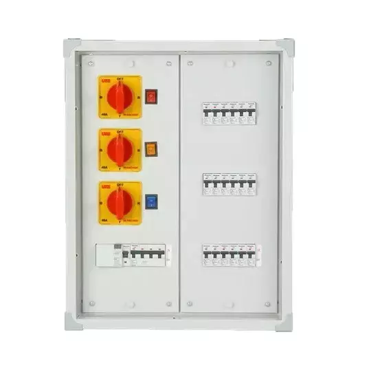 Anchor UNO Vertical Phase Selector Distribution Board Double Door 63 A Current Rating 8 Way Metal, 98330