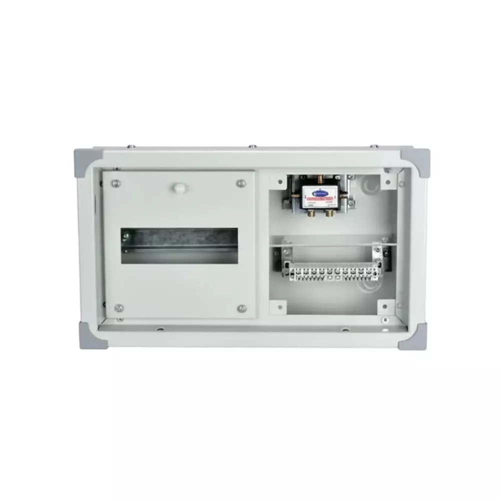 Anchor UNO TV & TEL Distribution Board Light Grey Double Door 12 Way Metal, 98355