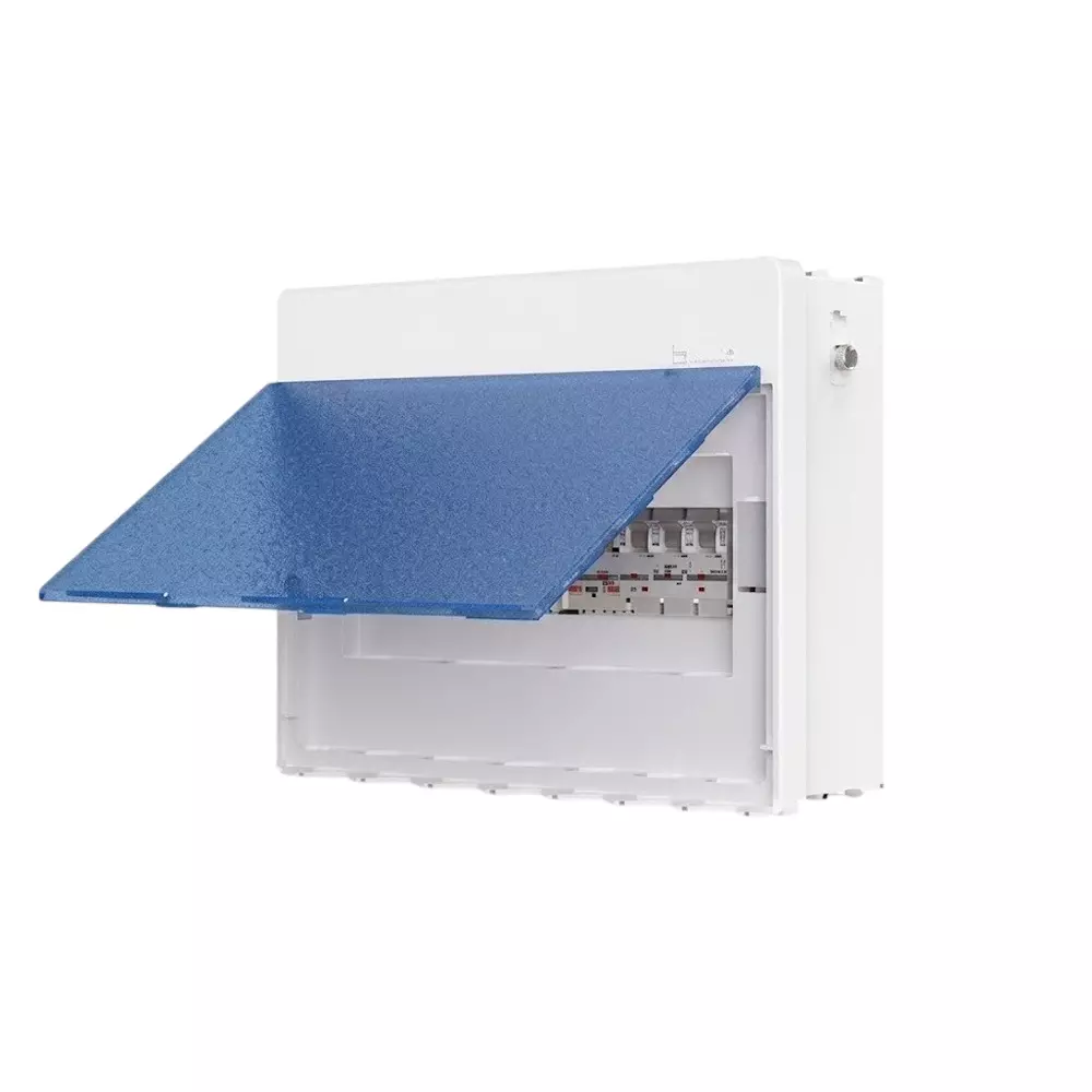 Goldmedal Air Distribution Board 10 - 12 Way Double Door White & Blue Plastic & Metal, 07188