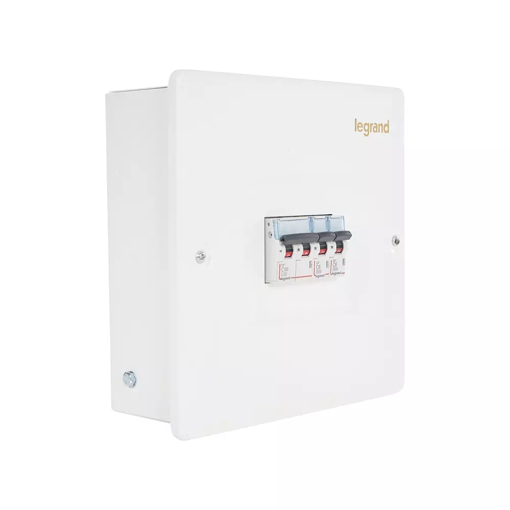 Legrand Ekinox³ SPN Distribution Board 4 Ways and 4 Modules for DX³ MCB, Isolator, RCCB and RCBO, 507600