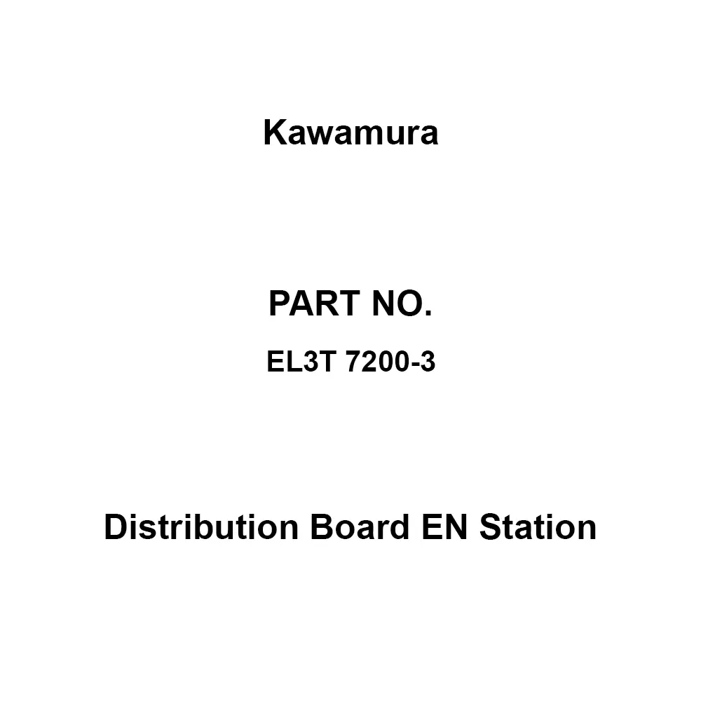 Kawamura Distribution Board EN Station 20 Branch Circuits 3P 75 Amp Main Capacity, EL3T 7200-3