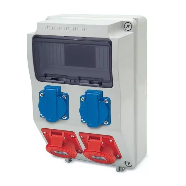 Cape Electric Straight Socket Distribution Board 12 Modules 4x32 Amp IP44, 3959 44 00 00 IP44 S