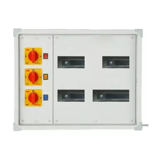 Anchor UNO Horizontal Phase Selector Distribution Board Double Door 63 A Current Rating 4 Way Metal, 98452