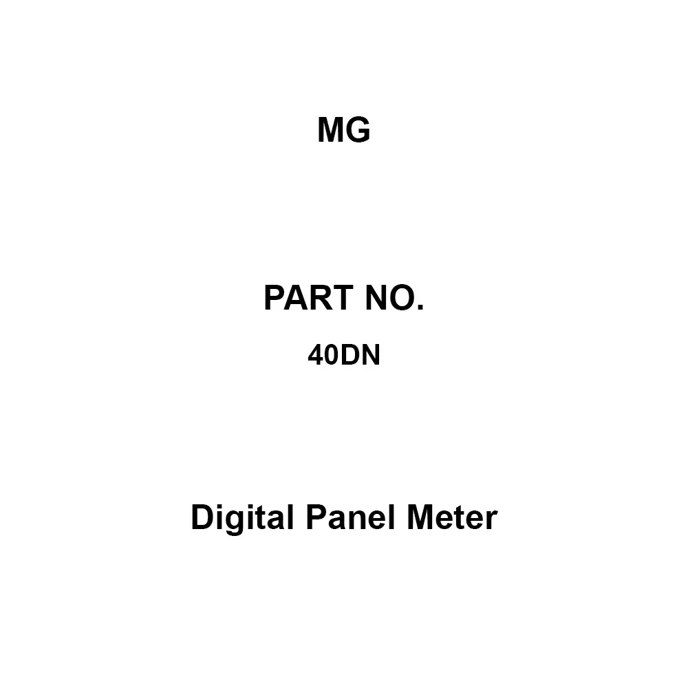 MG Digital Panel Meter Dedicated instruction, with scaling function Specifications, 40DN