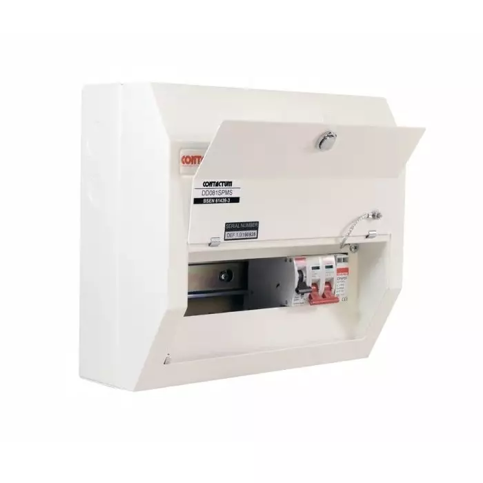 Contactum 8 Way Steel Consumer Unit 100A Defender, DD081SPMS