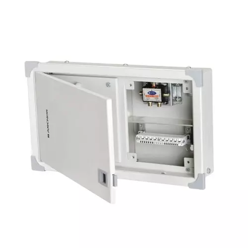 Anchor UNO TV & TEL Distribution Board Light Grey Double Door 4 Way Metal, 98360