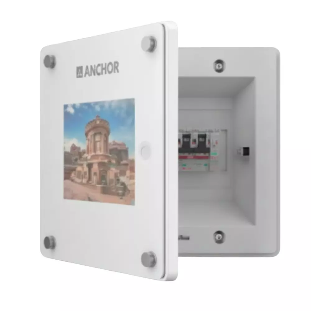 Anchor UNO Plus Distribution Board White 10 Way Metal Sheet for MCCB, 98989