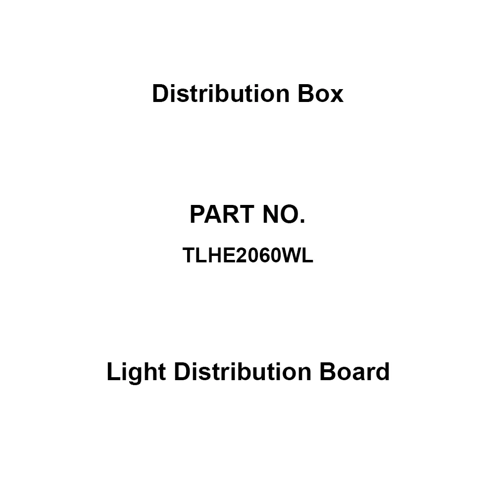 Naigai Energering Light Distribution Board 60 Branch Circuits 3P 200 Amp Main Capacity, TLHE2060WL