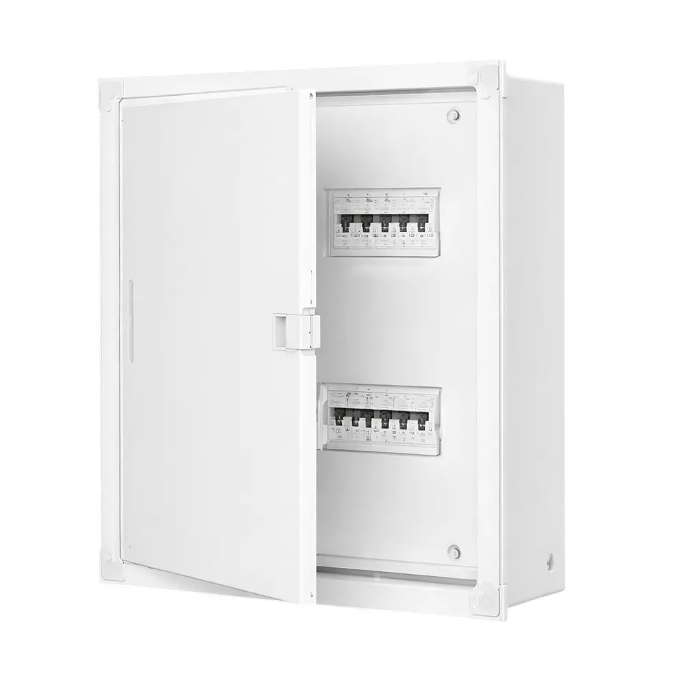 Anchor UNO Horizontal Distribution Board Light Grey Double Door 2 + 6 Way Metal, 98338