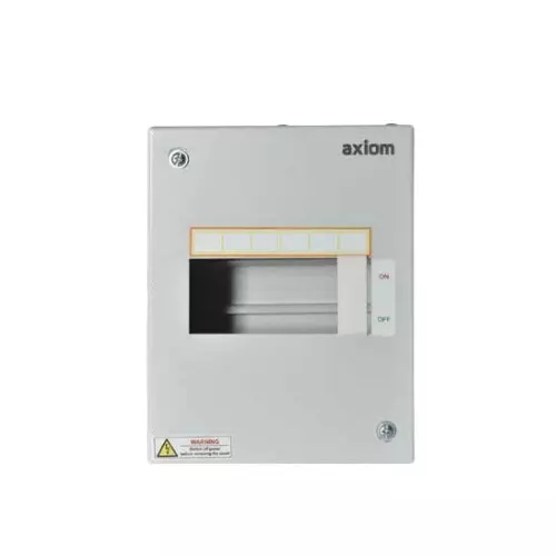 Axiom Single Door Distribution Board Single Phase Neutral 12 Way Premium Powder Coated Sheet Steel, AX 1 DB 12