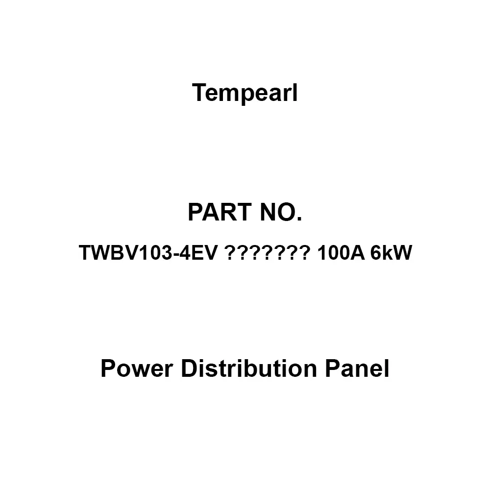 Tempearl Power Distribution Panel ELB 100A 6 kW, TWBV103-4EV Shukaiheiki 100A 6kW