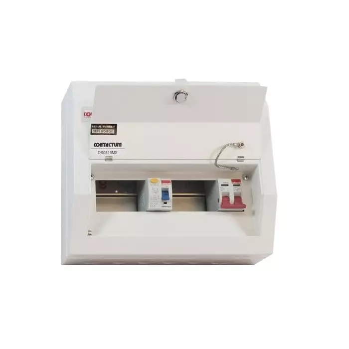 Contactum 8 Way Steel Consumer Unit 100A Defender, DS0818MS