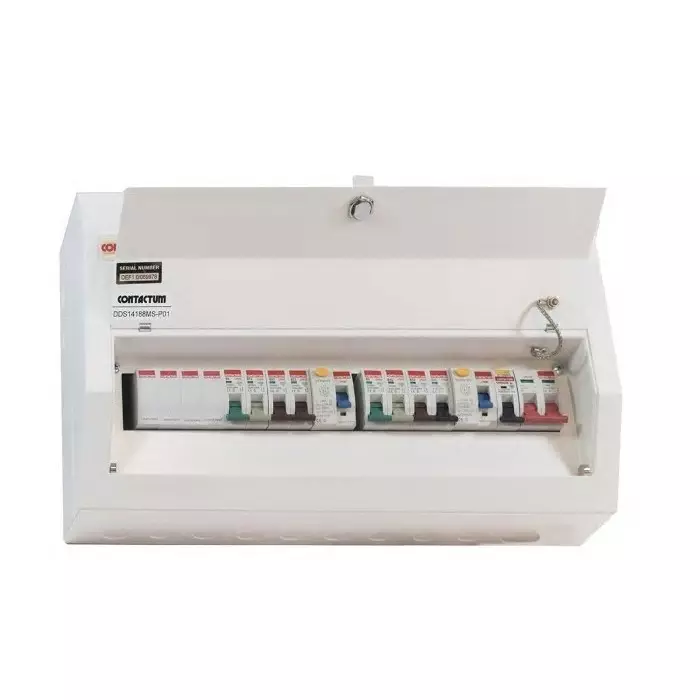 Contactum 14 Way Steel Consumer Unit 100A Defender, DDS14188MS-P01