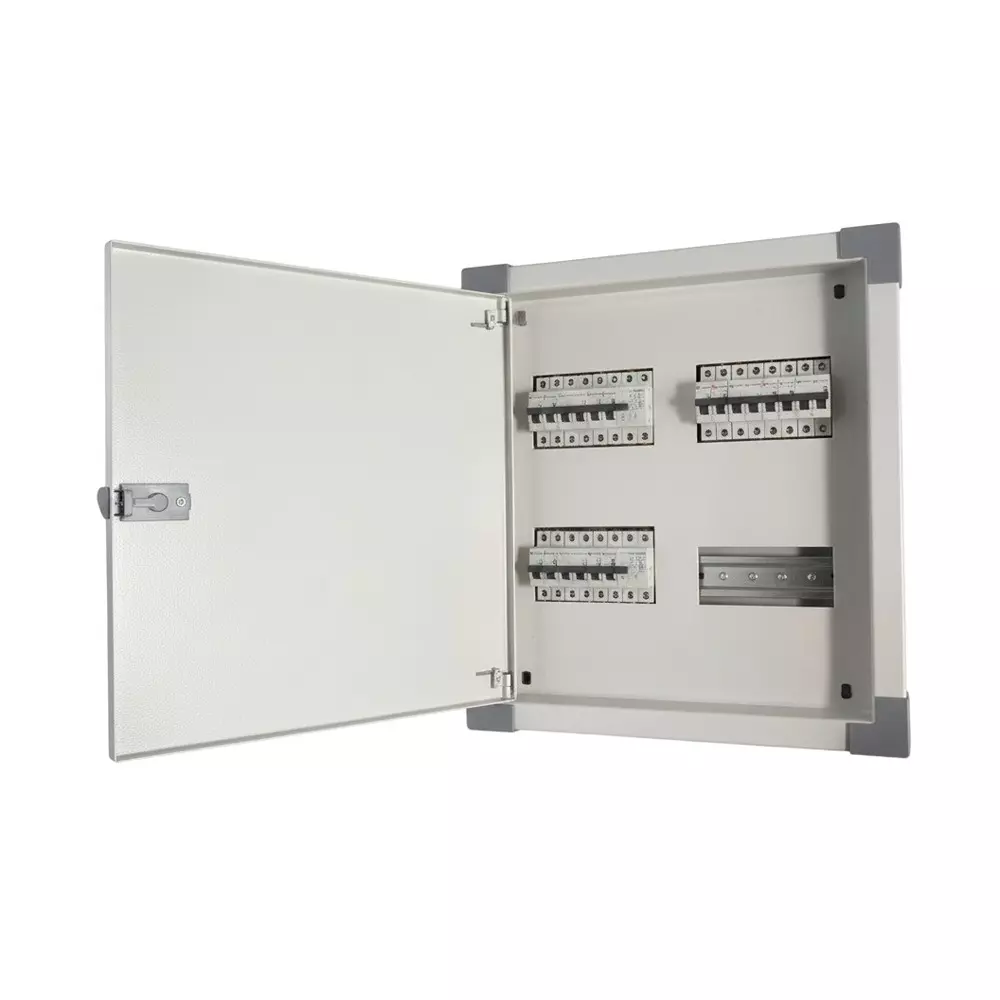 FTC Frugal Series MCB Distribution Board Double Door TPN 8-Way with Neutral Bar, Earth Bar & MCB Shorting Link, FTPN-8