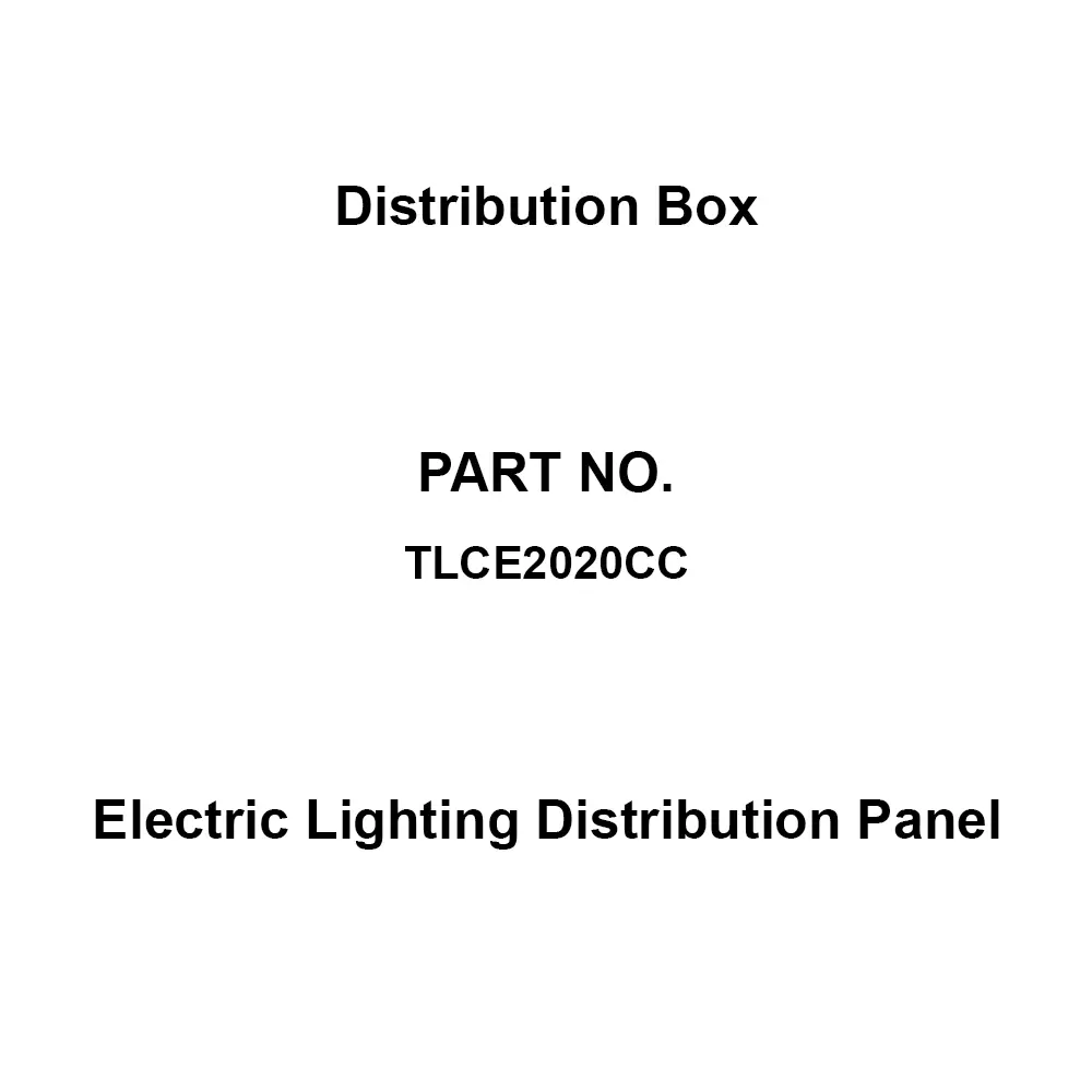 Naigai Energering Electric Lighting Distribution Panel 20 Branch Circuits 3P 200 Amp Main Capacity, TLCE2020CC