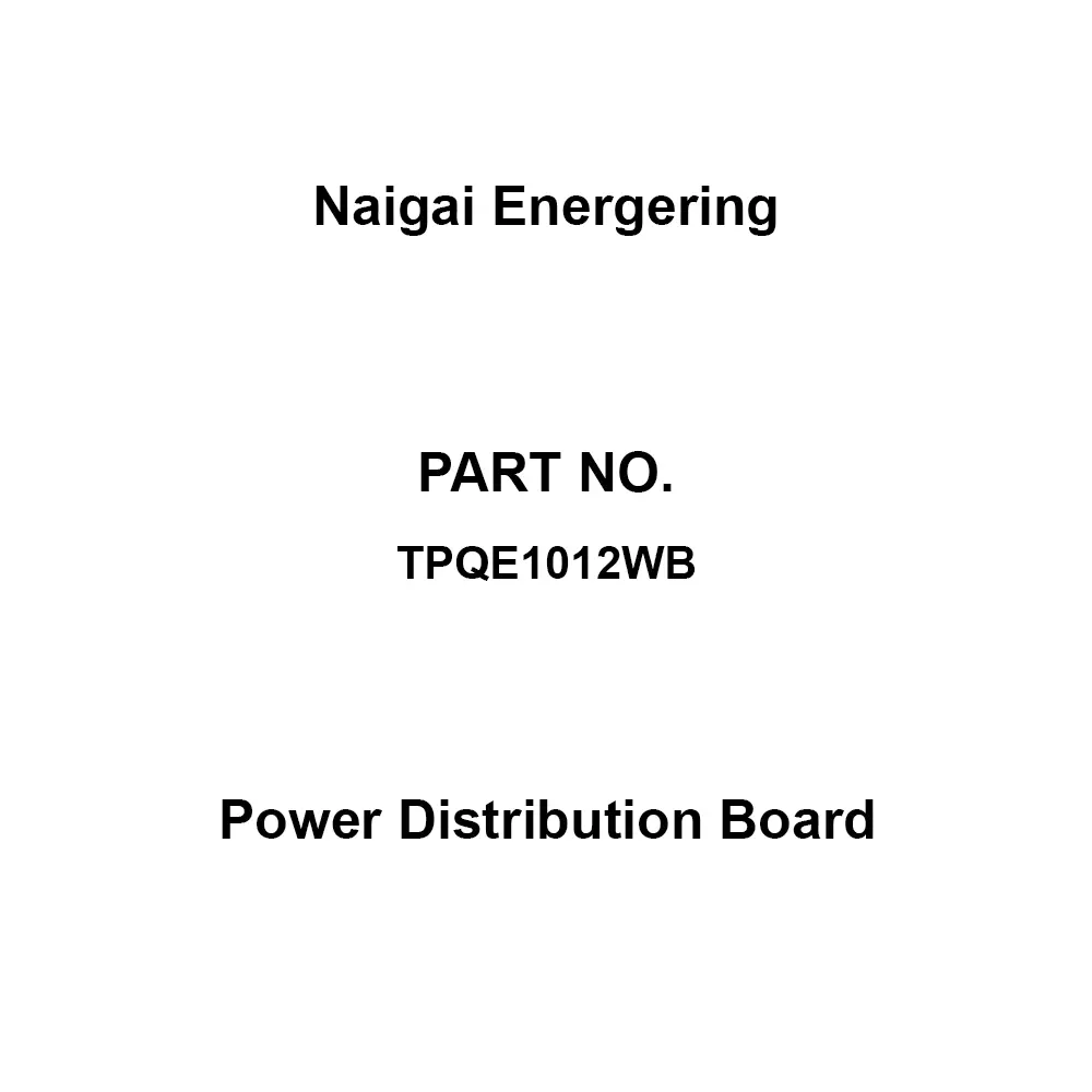 Naigai Energering Power Distribution Board 12 Branch Circuits 3P 100 Amp Main Capacity, TPQE1012WB
