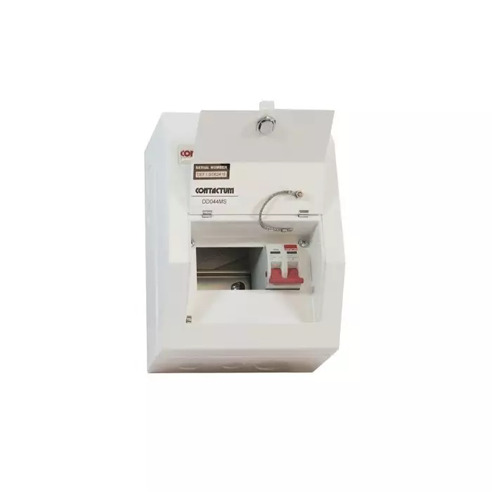 Contactum 4 Way Steel Consumer Unit 100A Defender, DD041MS
