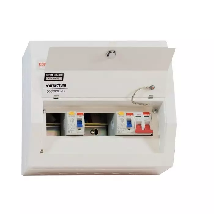 Contactum 6 Way Steel Consumer Unit 100A Defender, DDS06188MS