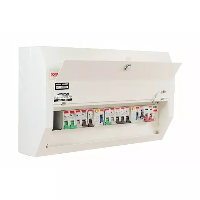 Contactum 12 Way Steel Consumer Unit 100A Defender, DDS12188SPMS-P01