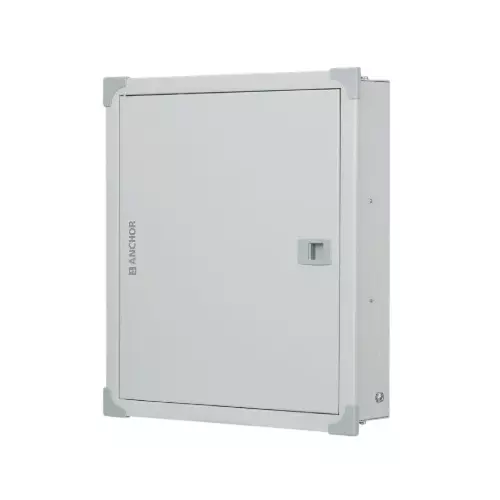 Anchor UNO Prewire Distribution Board Light Grey Double Door 4 Way Metal, 98471