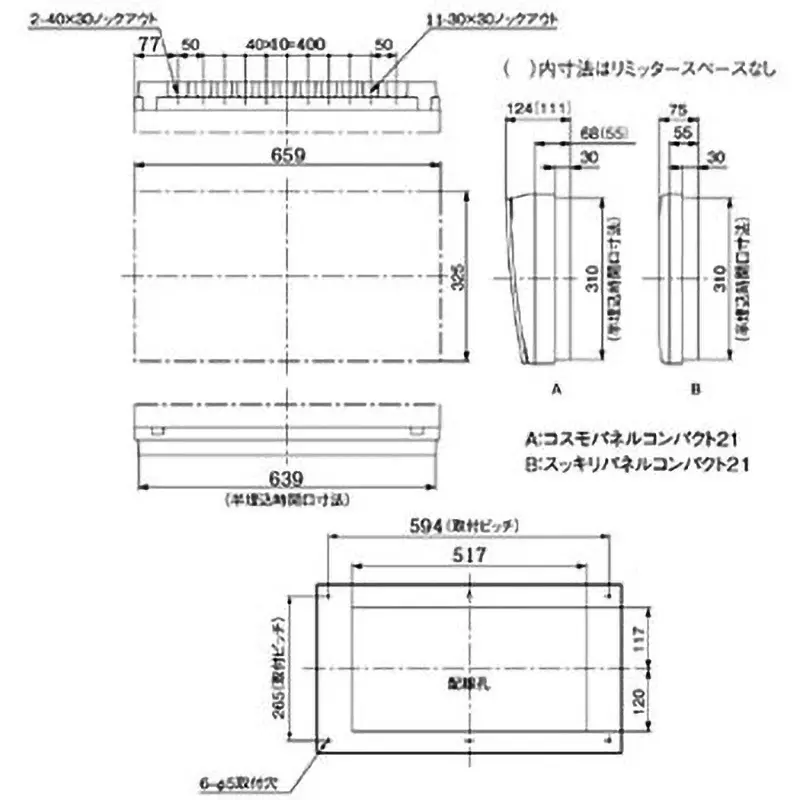 Panasonic Compact Cosmo Panel 60 Amp 12 Terminal Plastic White, BQRF36262