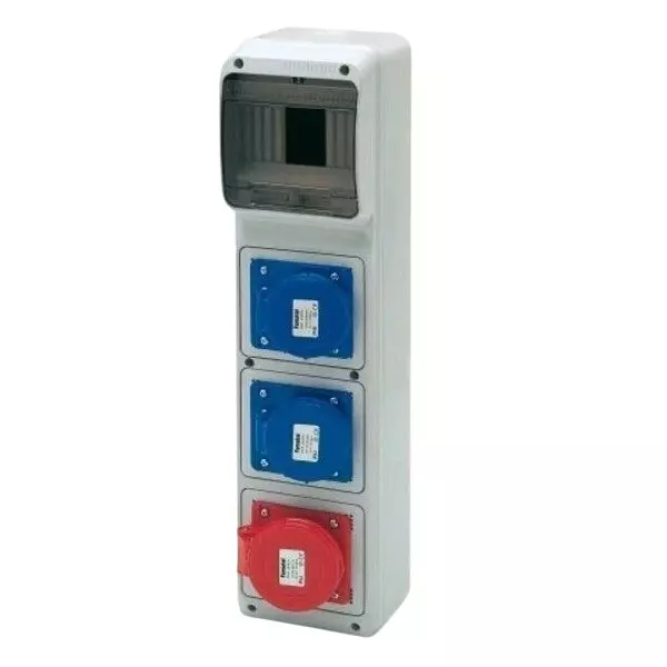 CAPE Electric Straight Socket Distribution Board IP67 6 Modules 3+5 Pole 2x32 A + 1x32 A, 3950 24 16 00 IP67 S