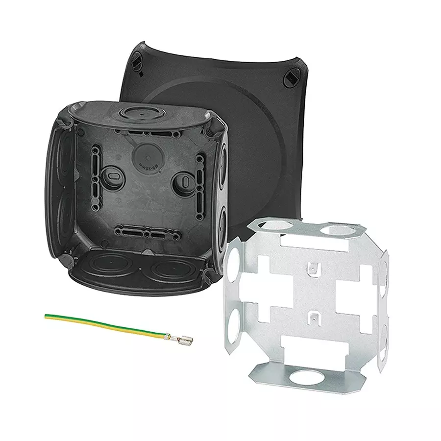 Hensel Cable Junction Box 130x130x77 mm Cable Size 1.5 - 4 sq.mm Black, DK0600V