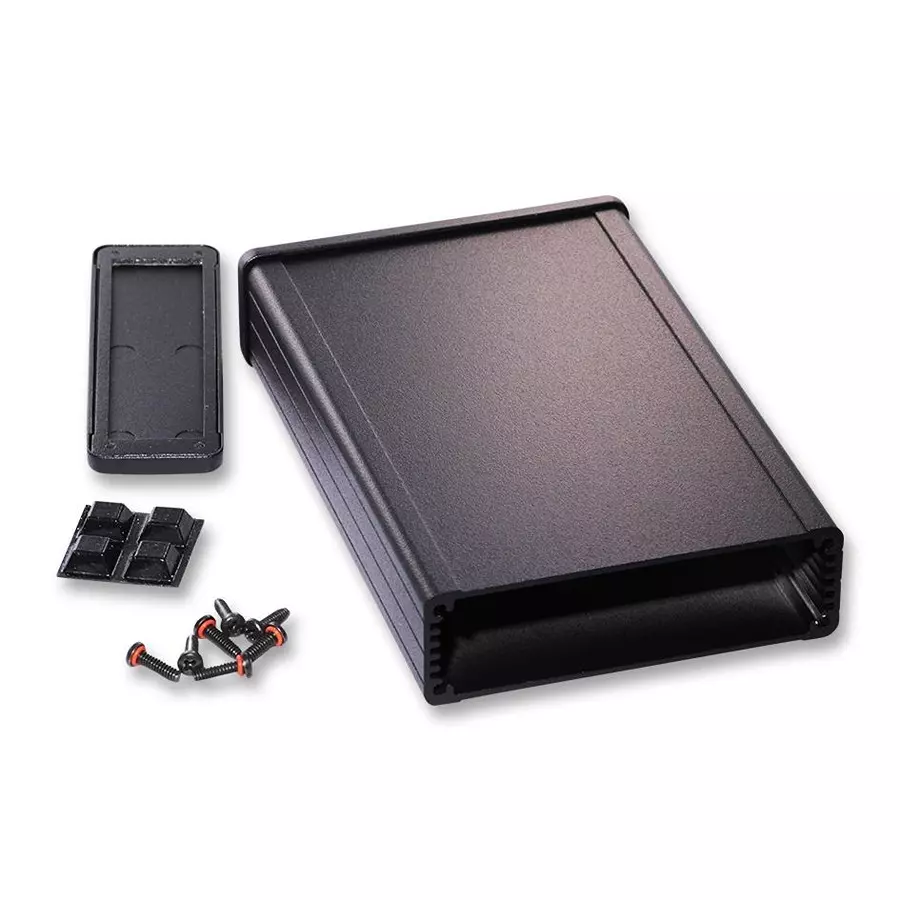 HAMMOND Metal Enclosures BOX, ALUMINIUM, IP65, EXTRUDED, 1457N1201BK