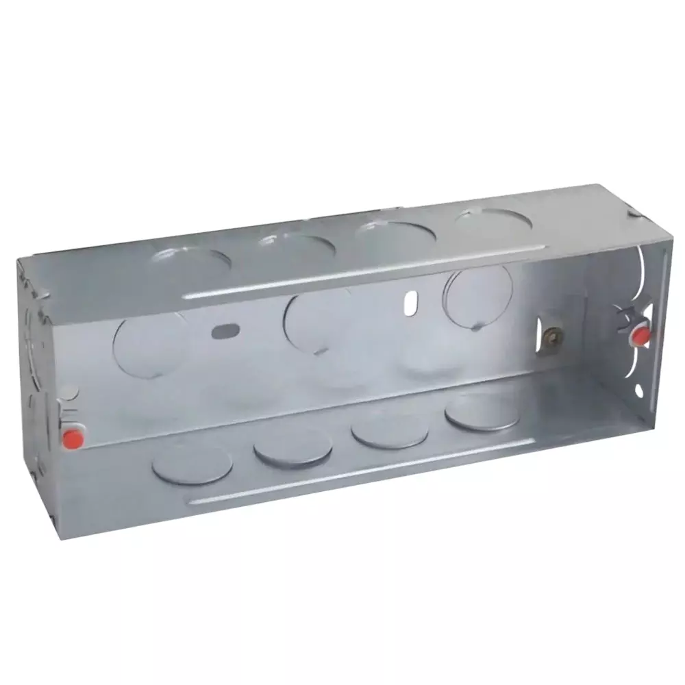 Goldmedal Eco Flush Mount Gang Box 4 M Galvanized 135x73x51 mm Chrome, 310403