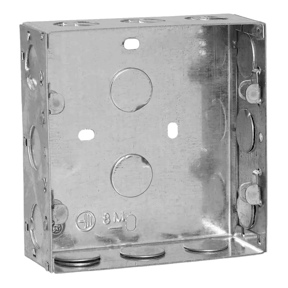 Goldmedal Curve Flush Mount Gang Box 8 M Vertical Galvanized 135x130x60 mm Chrome, 78806