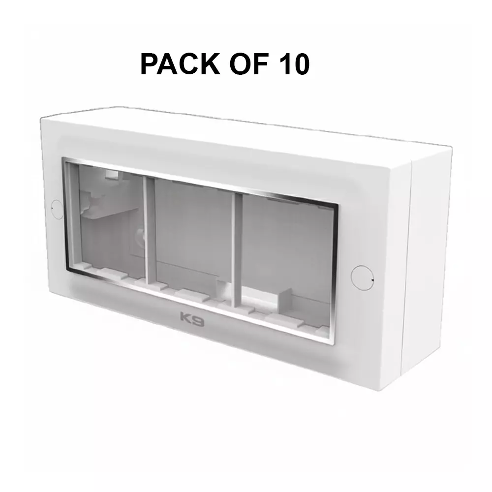 K9 Euro Vivo Chrome Gang Box 6 Module White, 9195 (Pack of 10)