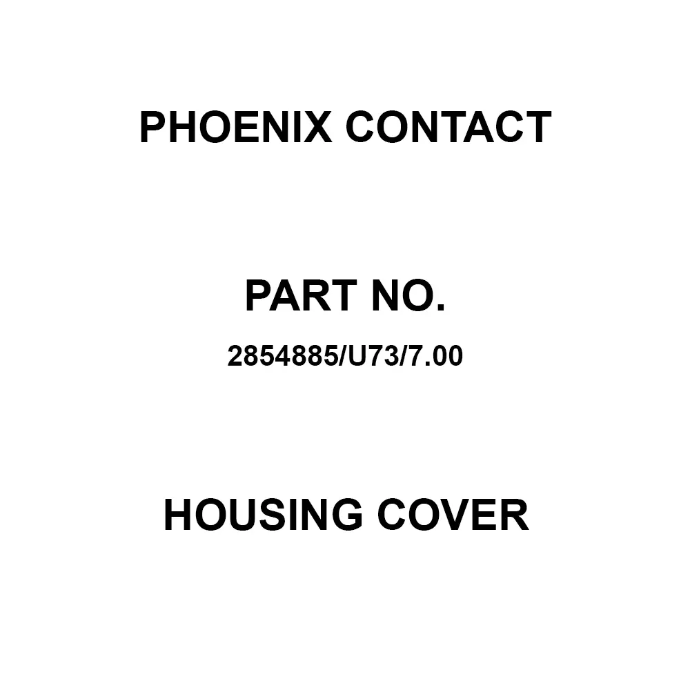 Phoenix Contact Housing Cover Housing Cover Polycarbonate (PC) Material Clear, 2854885/U73/7.00