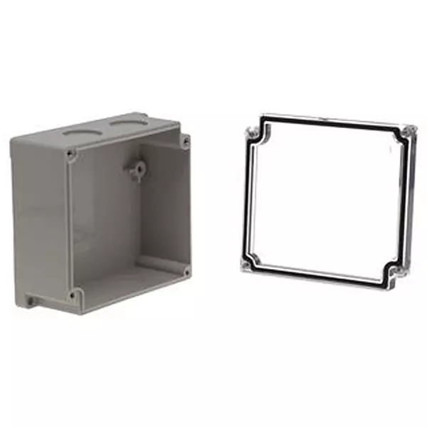 BUD INDUSTRIES Enclosure, Abs/Pc, Gray/Clear, PNB-30417-CKO