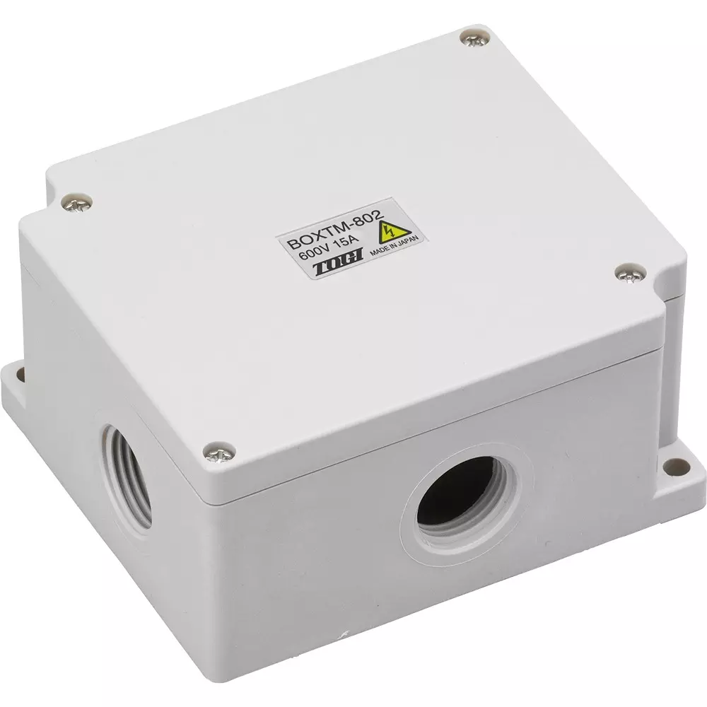 Toyo Giken BOXTM Series Reinforced PBT, NBR & (Zinc Plated AC/DC600 V 15 A 105×90×53 mm, BOXTM-802